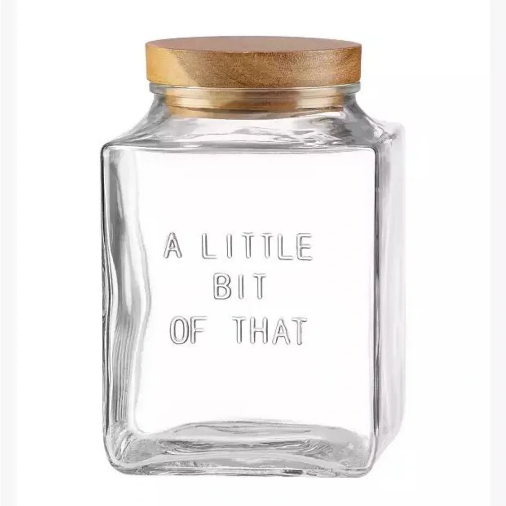 kate spade Clear Glass Pantry Jars with Wood Lids - Brown Accents - Picture 7 of 7